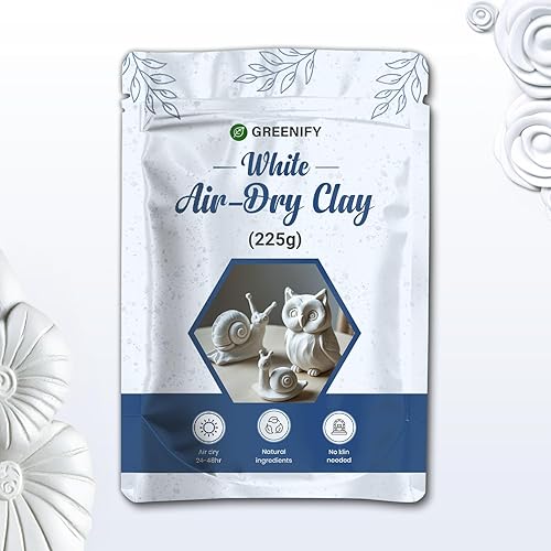 White Air Dry Clay 225g for Clay Lippan Art & Craft  Mouldit Air Dry Clay for Sculpting, Modeling, Molding & Pottery  Ideal for DIY Projects &