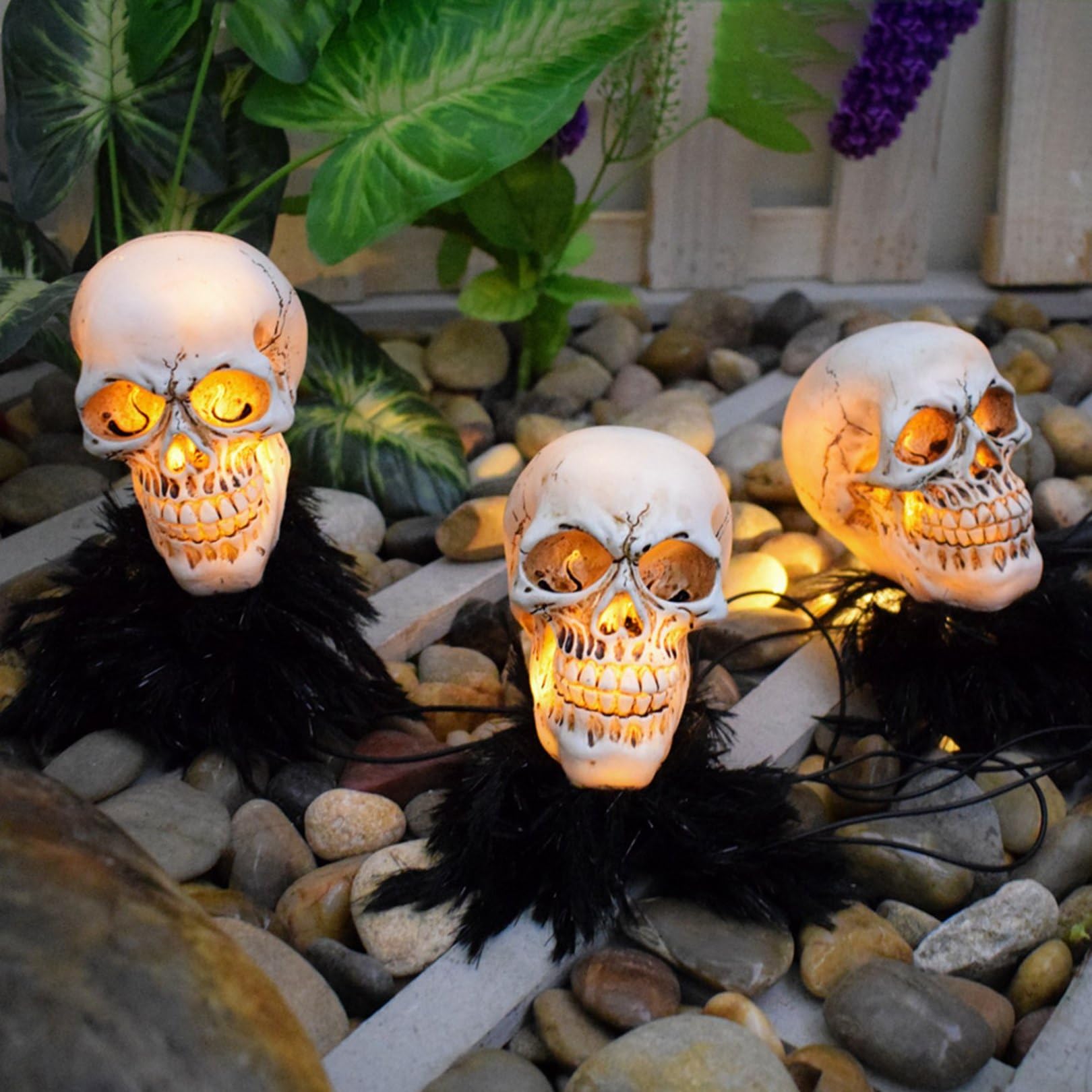 Amazon.co.jp: 髑髏灯 ソーラーライト 4個入 ガーデンライト