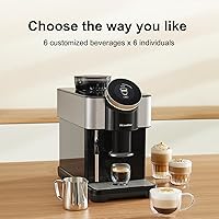 Vista 6 de Dr.coffee H1 - Cafetera de café totalmente automática, cafetera de grano a taza, cafetera espresso con varita de vapor, 6 bebidas personalizadas