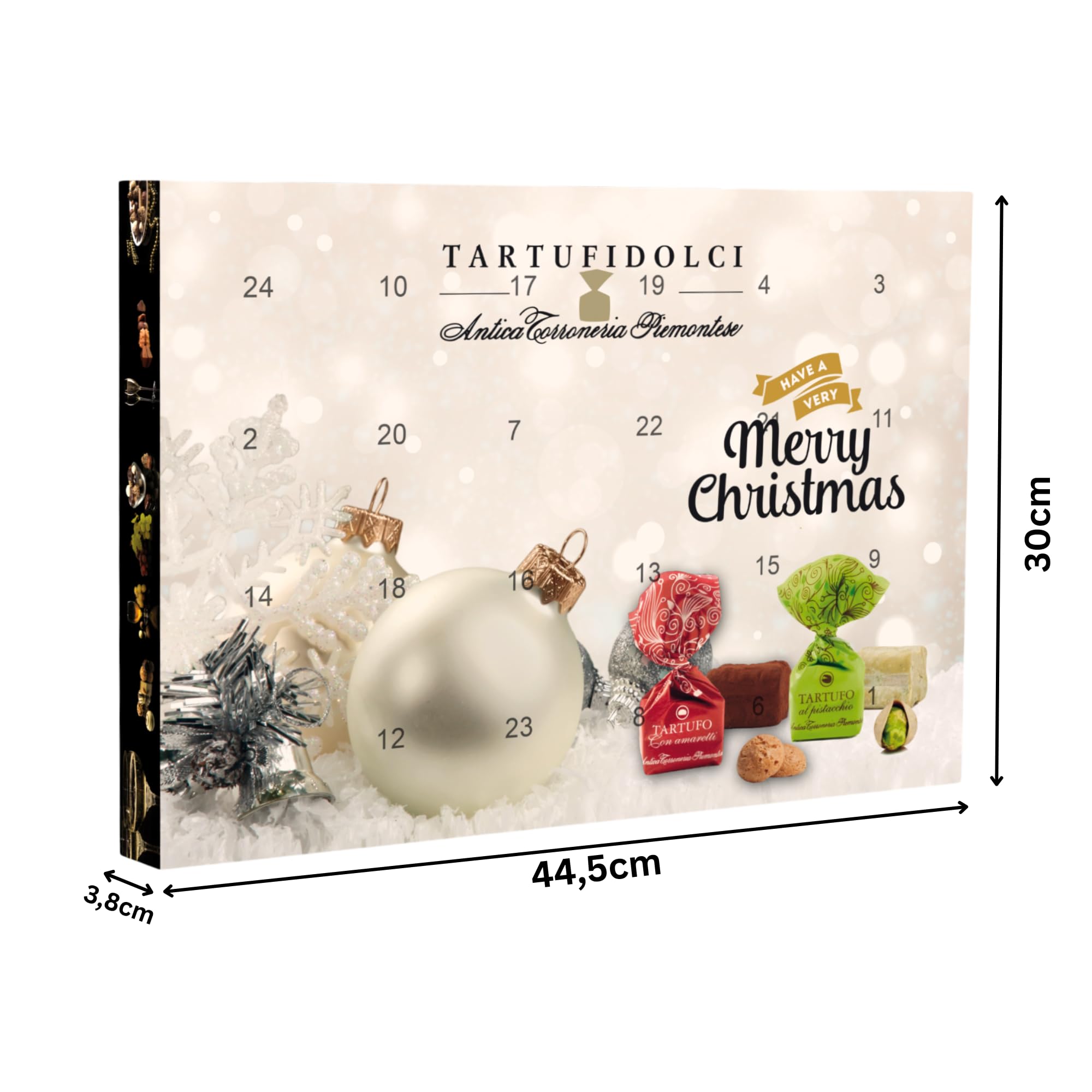 C&T Tartufi Trüffelpralinen Adventskalender 2026 – handgemachte italienische Trüffelpralinen aus dem Piemont – edler Trüffel-Schokoladen Weihnachtskalender mit 24 Pralinen