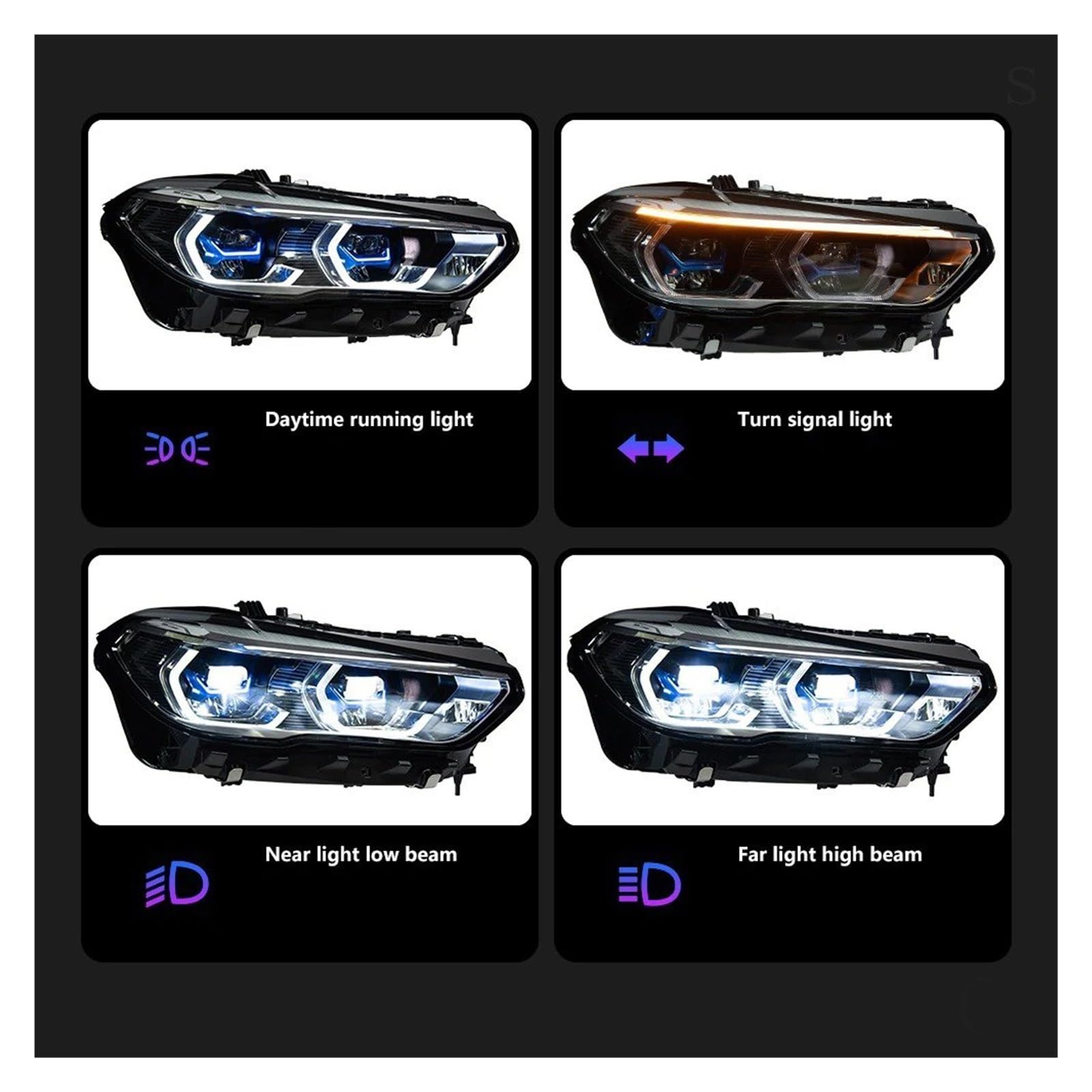 Faro Proiettore Anteriore 1 Coppia Per X5 G05 2019 2020 2021 2022 Fari LED Auto Fari Anteriori DRL Accessori Proiettori Segnale(Laser)