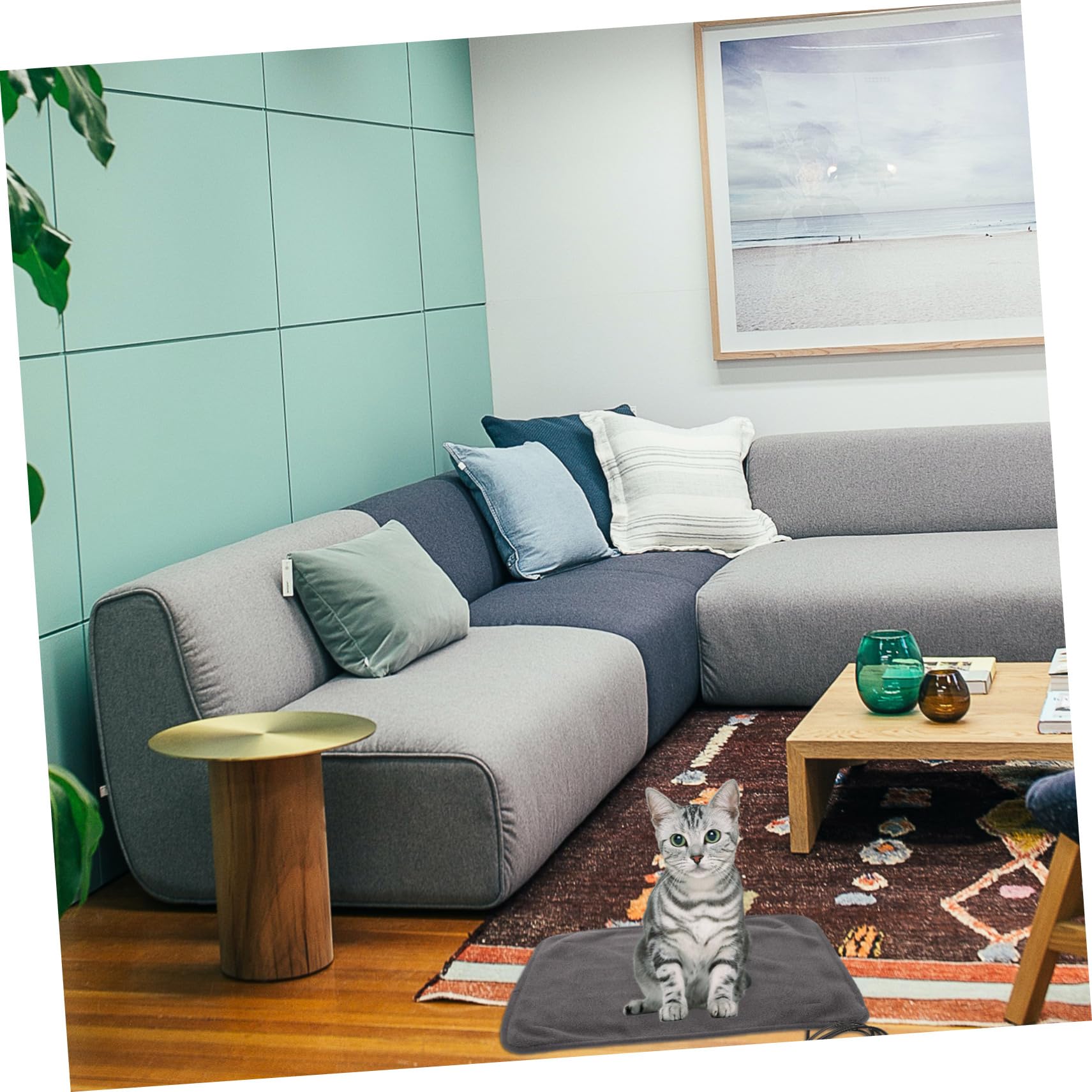 Coussin Chauffant USB pour Animaux, Polyester, pour Chat et Chien