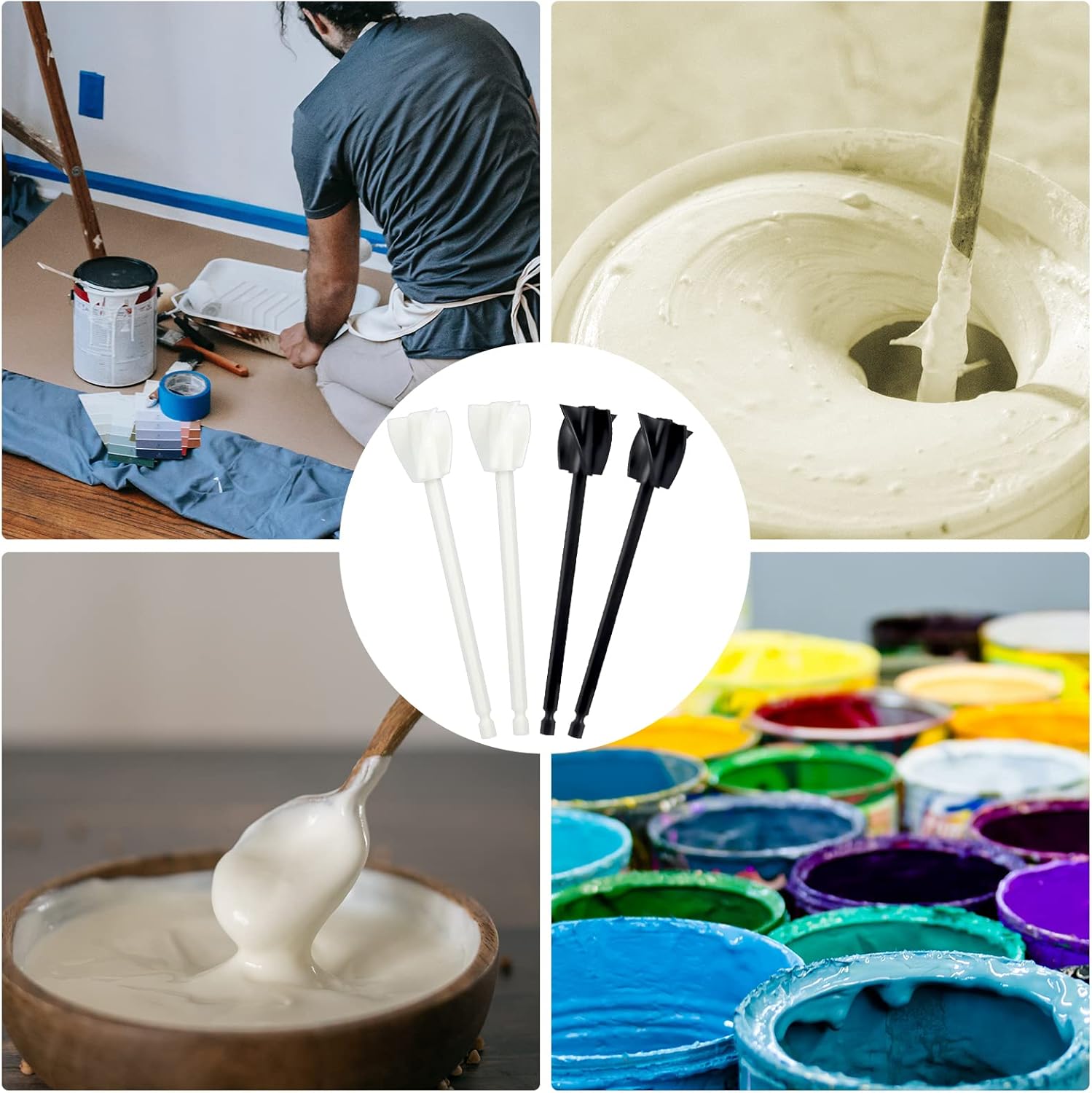 Buy SAVITA 4pcs Epoxy Resin Mixer, Reusable Epoxy Mixer Paddles Resin