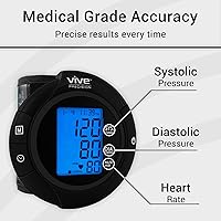 Vista 7 de Vive Precision Monitor inteligente de presión arterial de muñeca – Máquina digital automática precisa de brazalete BP para detección de latidos