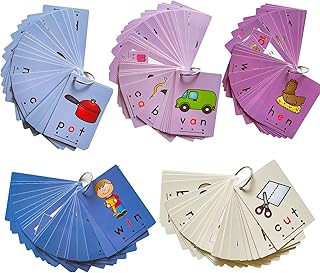 CVC Flashcards Short Vowel Word Cards CVC Beginning Phonics Word Builders Toddler Learning Toys 4.3 X 3 Inch 126 Cards…