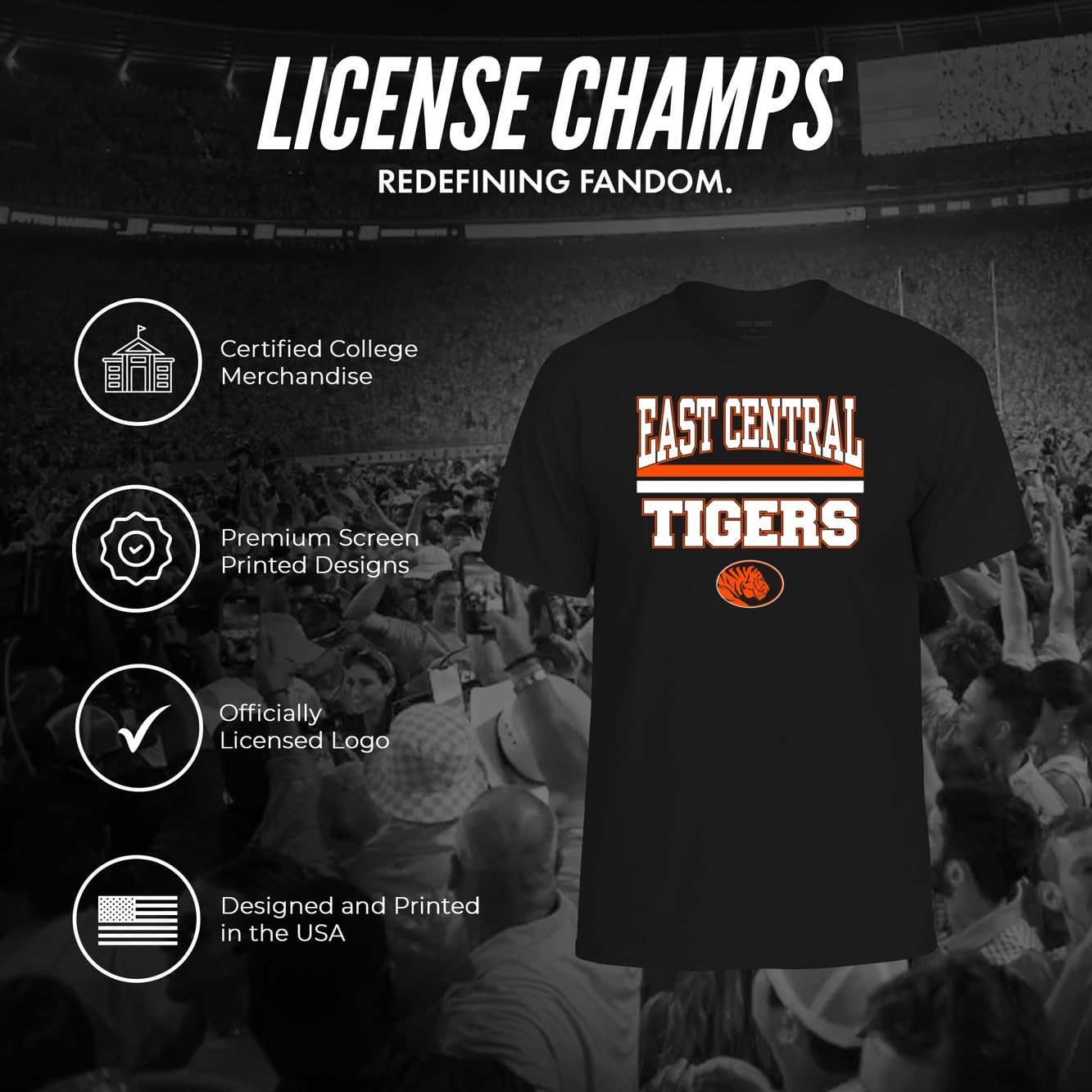 Cotton T-Shirt | Official NCAA College Merchandise | Mens Womens Adult Cotton | Tee with Team Bar Design