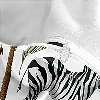 Vista 6 de Chickwin Funda de edredón tamaño individual para niños, juego de ropa de cama de animales de la selva de dibujos animados 3D, microfibra lavada