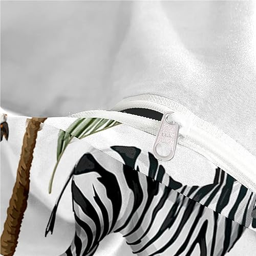 Miniatura 6 de Chickwin Funda de edredón tamaño individual para niños, juego de ropa de cama de animales de la selva de dibujos animados 3D, microfibra lavada,