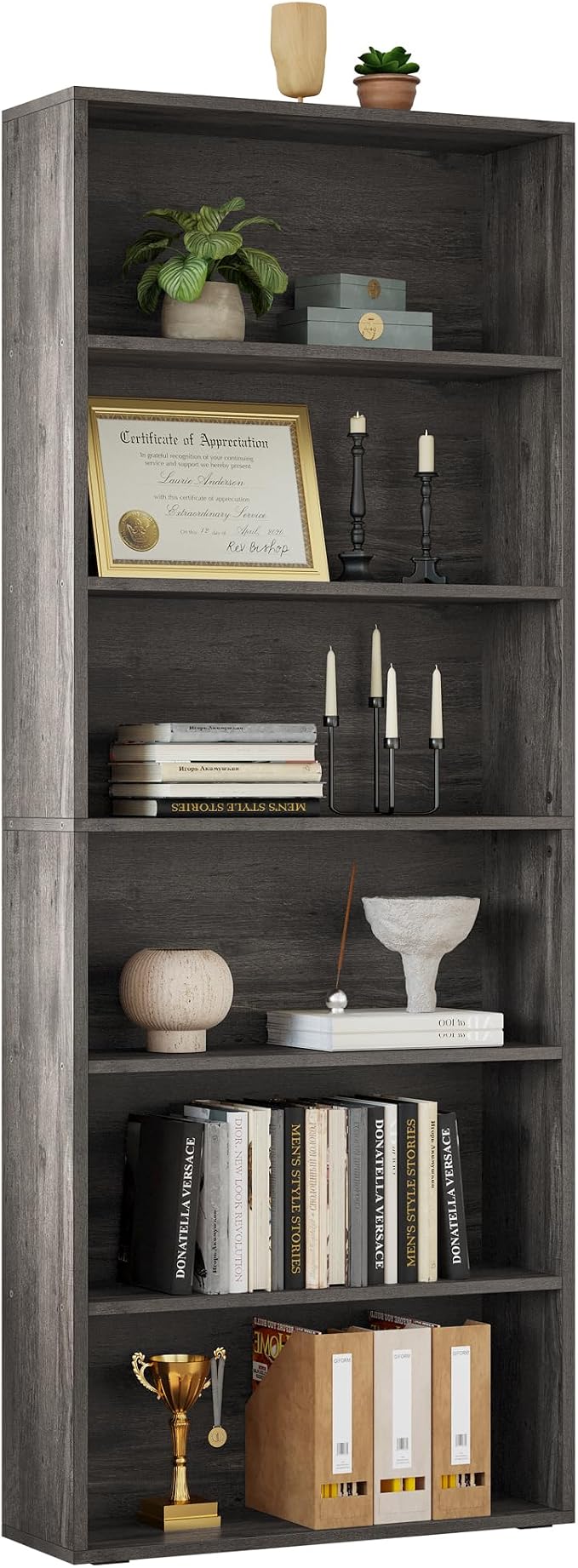 IRONCK Bookshelves and Bookcases Floor Standing 6 Tiers Display Storage Shelves 70 in Tall Bookcase Home Decor Furniture for Home Office, Living Room, Bed Room