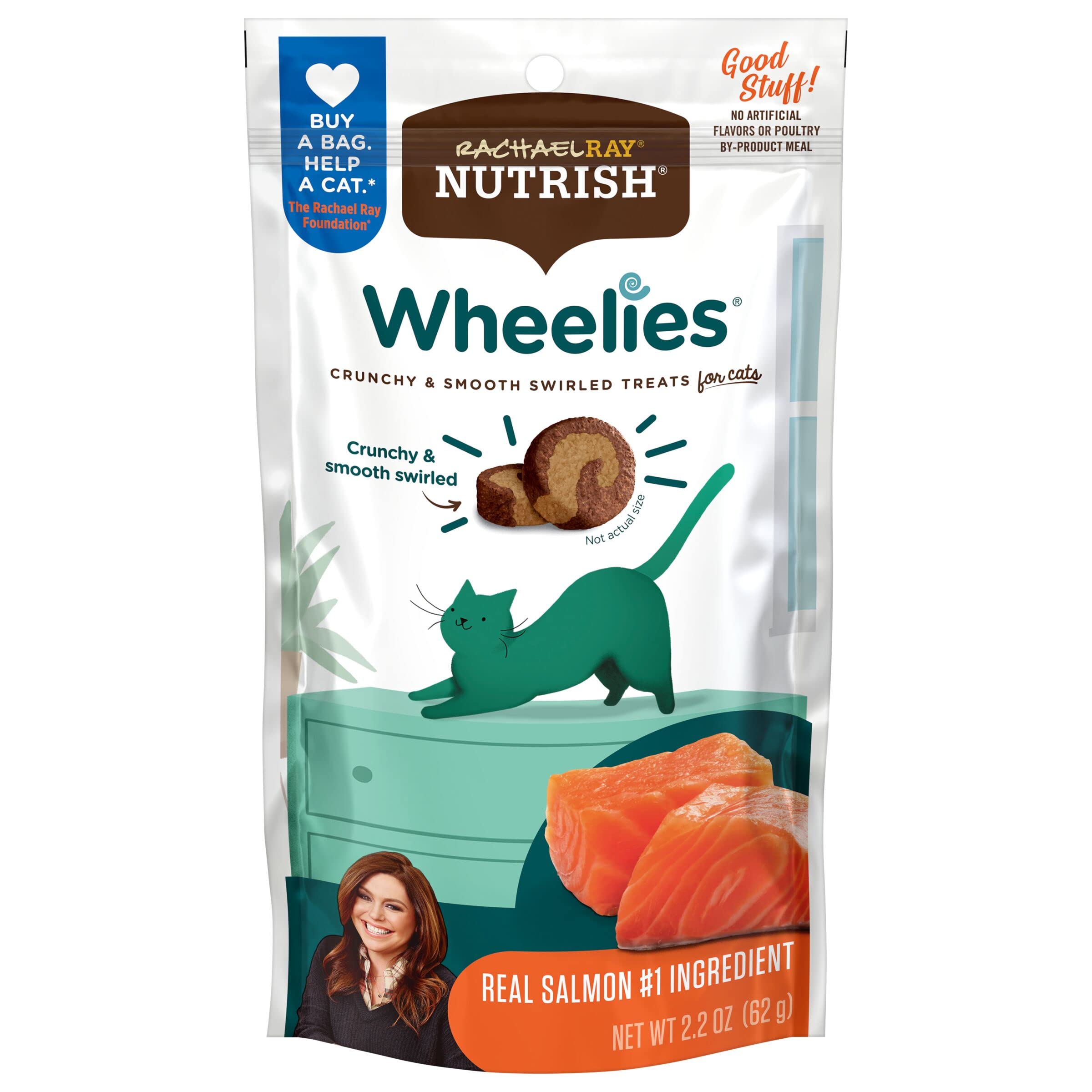 NutrishRachael Ray Nutrish Wheelies Cat Treats, Salmon, 2.2 Ounce (Pack of 12)