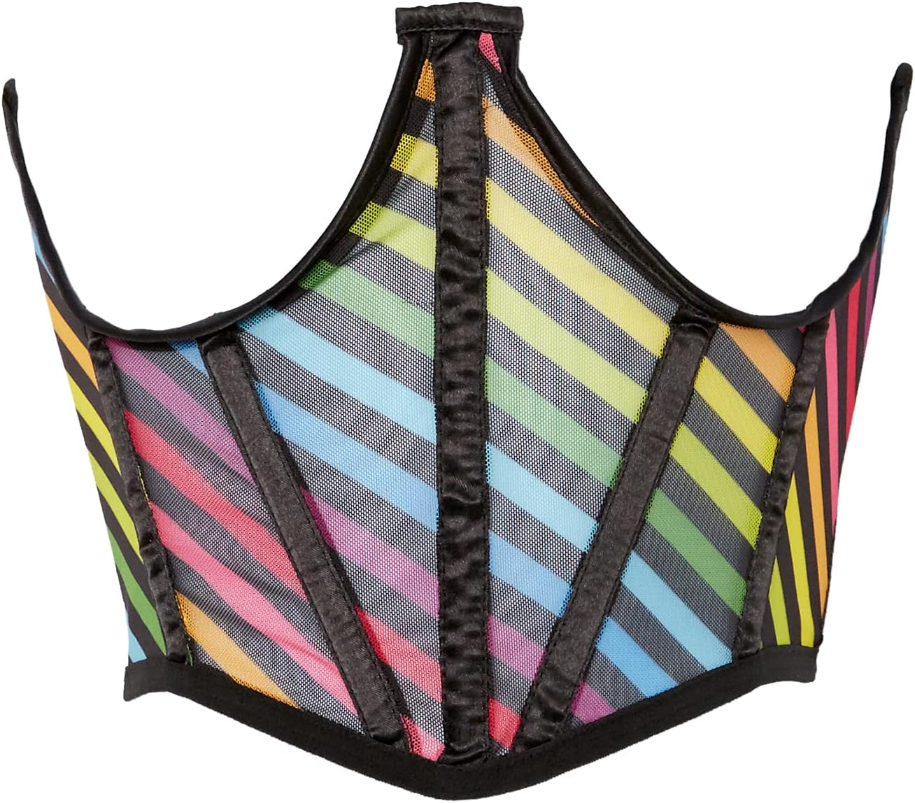 Daisy corsets Women's Stripes Print Mesh Open Cup Waist Cincher