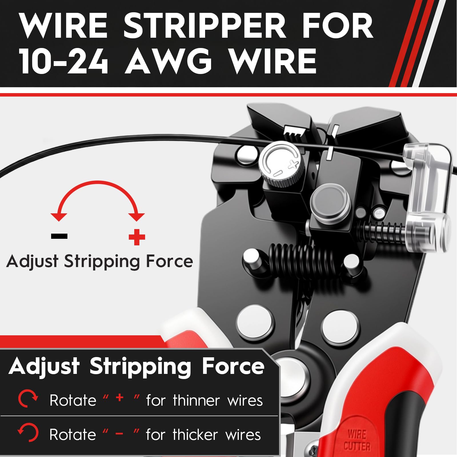 WG-014 3-in-1 Self-Adjusting Wire Stripper, Cutter and Crimper, 10-24 AWG — Amazon image 3