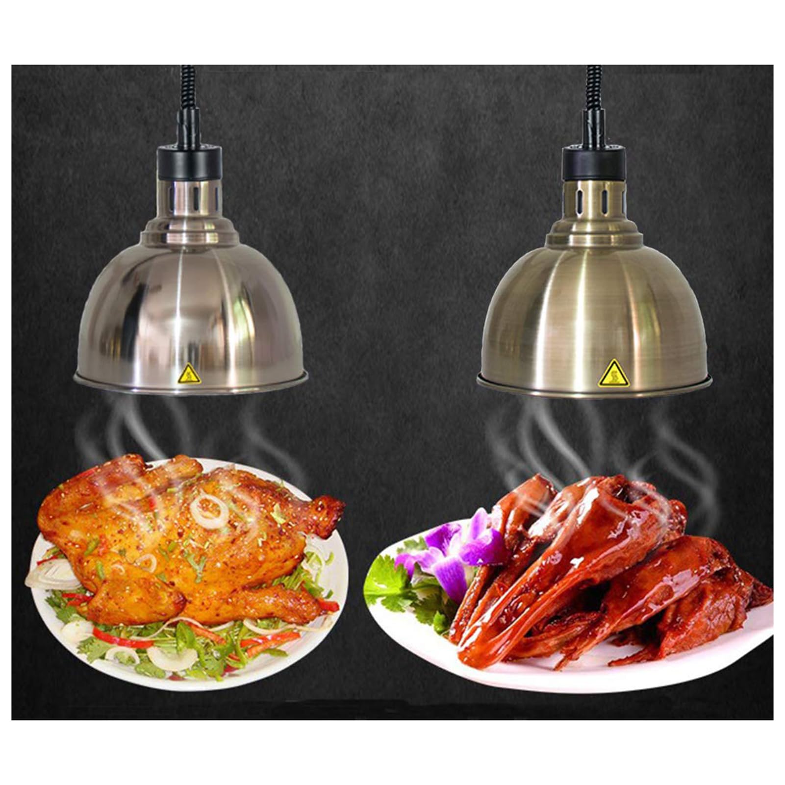 Lampa grzewcza do naczyń, podgrzewana lampa kuchenna do jedzenia, lampa grzewcza z żarówką 250 W, do bufetu i hotelu, regulowana długość 60-180 cm