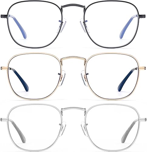 Miniatura 1 de JFXQDR Lentes redondos con bloqueo de luz azul para mujeres y hombres, lentes pequeños de alambre de metal para computadora, antirreflejos y UV