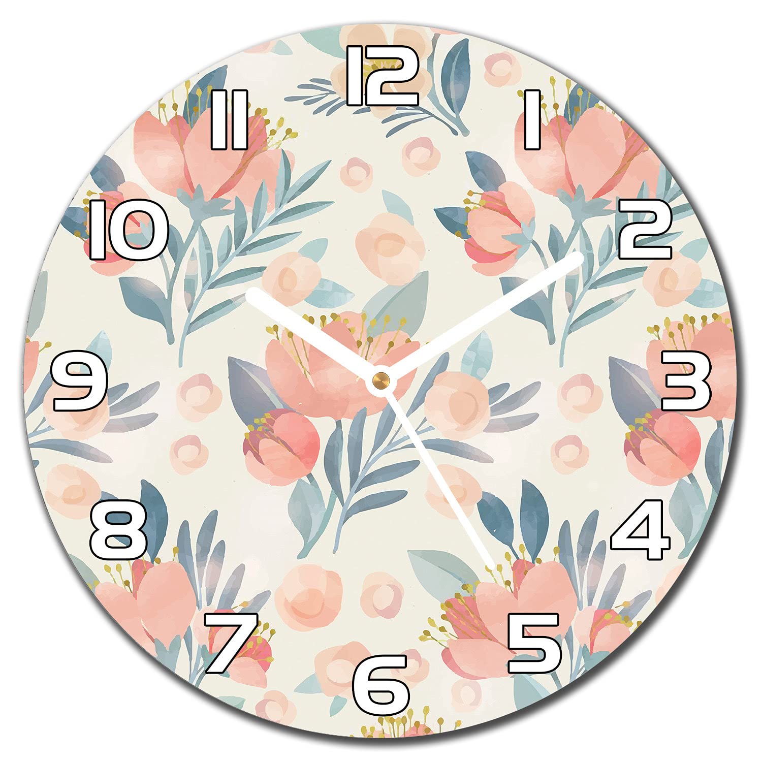 Horloge murale en verre de sécurité 30 cm silencieuse pour salon