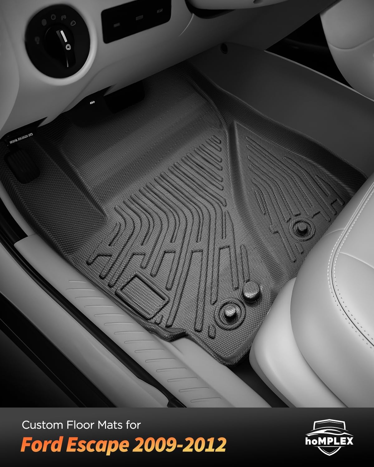 Floor Mats for Ford Escape 2009-2012, for Mazda Tribute & Mercury Mariner 2009-2011 Carpet Liner All Weather TPE Mats for Escape, Mazda Tribute & Mercury Mariner 2010 2011 Accessories