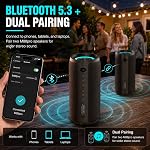 Bluetooth Speaker with 40W Stereo Sound,Portable Wireless Speaker with Bass Boost,Bluetooth 5.3,IPX6 Waterproof,40H Playtime, RGB Lights,Loud Outdoor Speaker for Party,Travel,Gifts