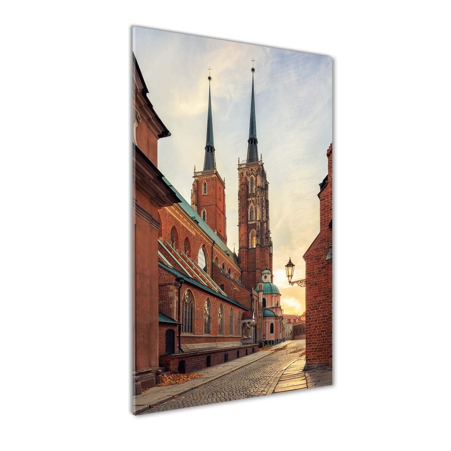 Image sur verre cuisine et salon architecture Wroclaw rouge 60x120 cm