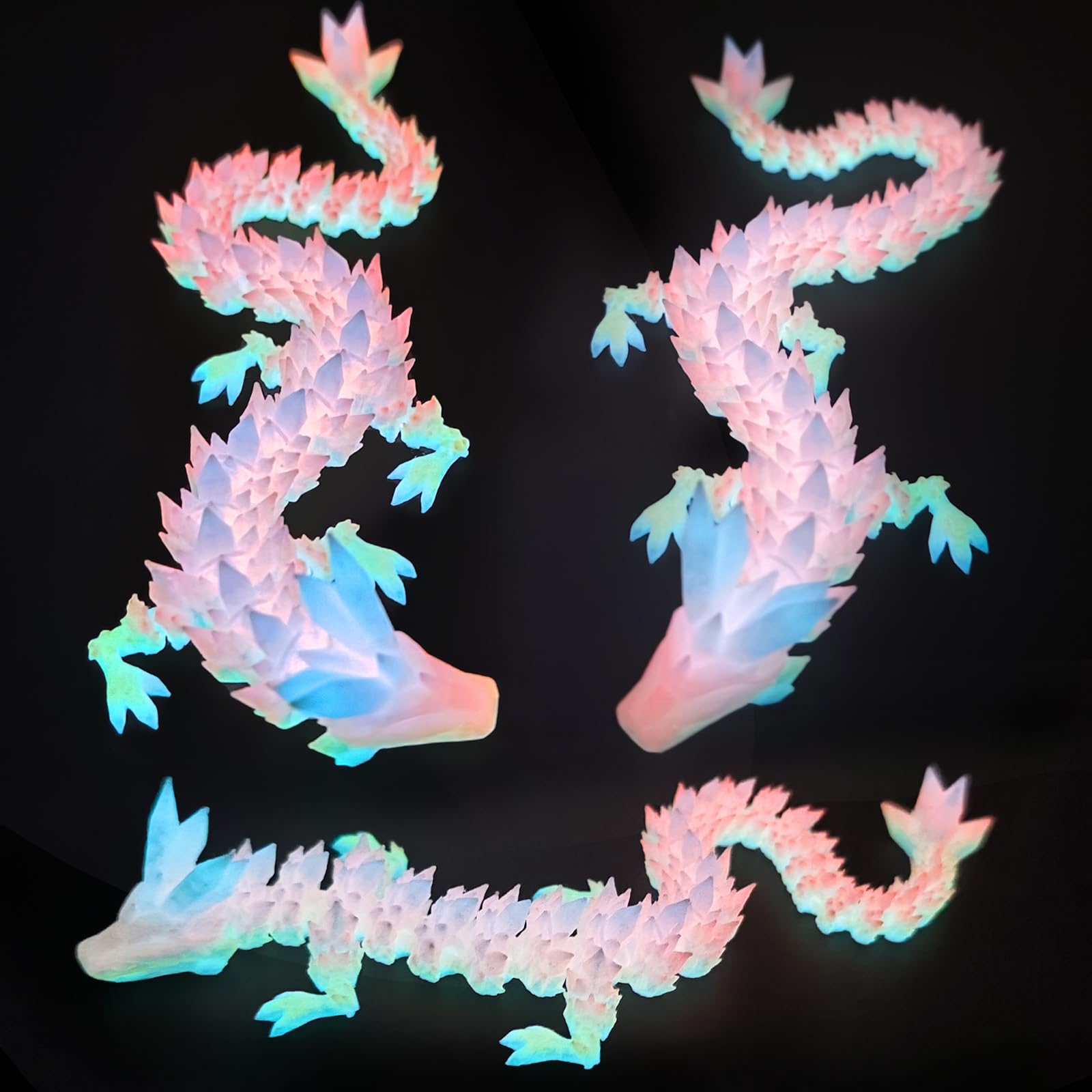 3D Printed Dragon Snake Toys, Flexible 3D Printed Animals Glow in the Dark - Image 4