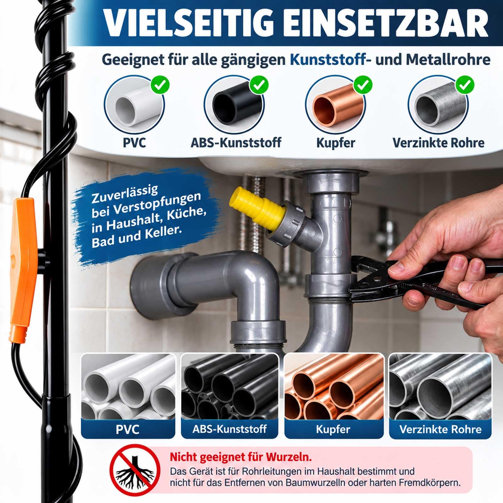 18M - Cable calefactor con termostato (16 W/m, 230 V, IP68)