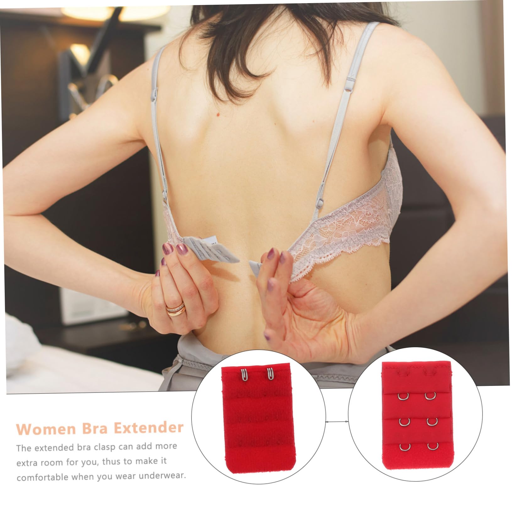 BESTYASH Zestaw Biustonoszy Essential Bra Kit 10 Szt Przedłużki Damskie Wąskie 3 Rzędy 2 Guziki Ułatwiające Dopasowanie Biustonosza