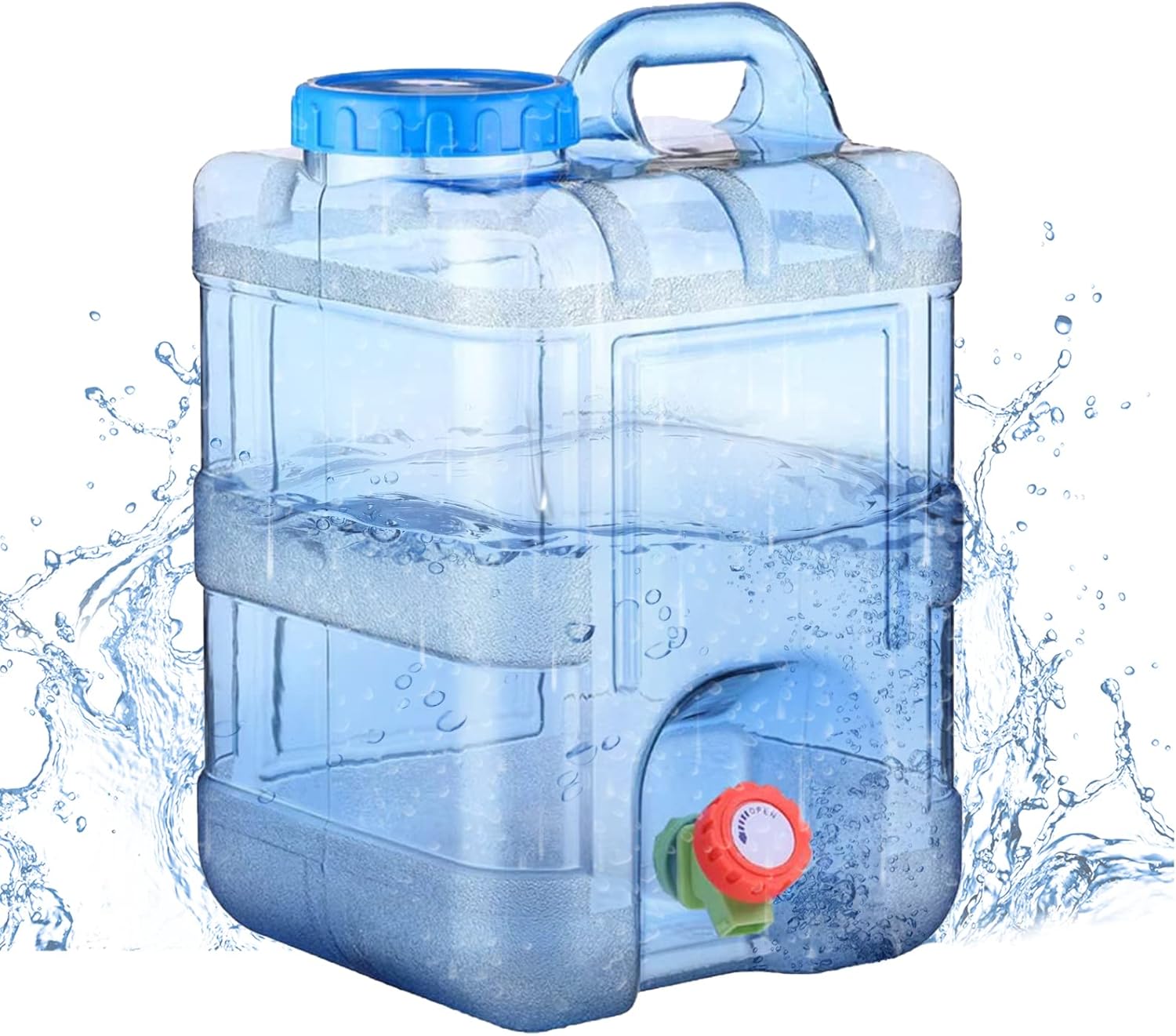 Water Storage Containers, Camping Water Container with Spigot, 2.6 Gallon Portable