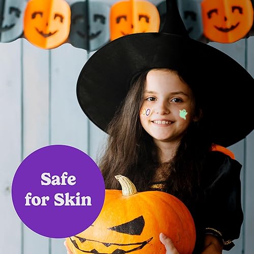 Miniatura 3 de HOUSE OF PARTY Tatuajes temporales de Halloween para niños, paquete de 144, tatuajes que brillan en la oscuridad, calcomanías impermeables no