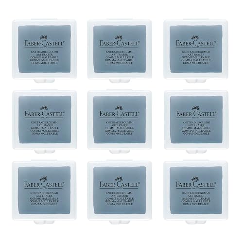 FABER-CASTELL - Gomas de borrar moldeables Art Eraser, 9 unidades