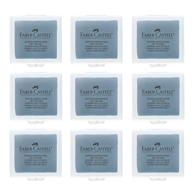 FABER-CASTELL - Gomas de borrar moldeables Art Eraser, 9 unidades