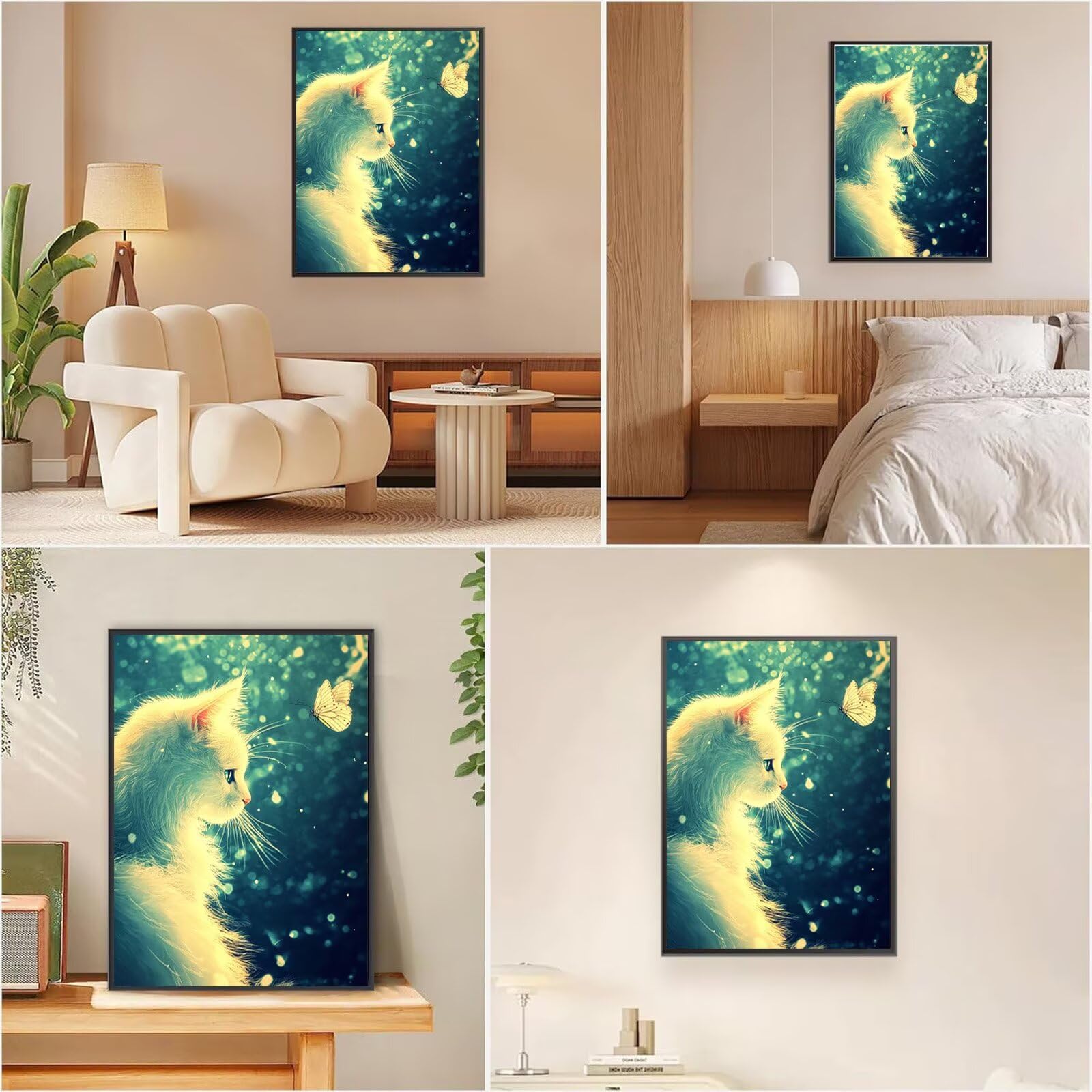 Diamond Painting Retro, Katze Diamond Painting Erwachsene 5D Eckige Steine Full Drill Diamond-painting, DIY Kreuzstich Bastelset Kreativ Set für Erwachsene, Home Wand Dekor, Geschenke 60x90cm,Model904