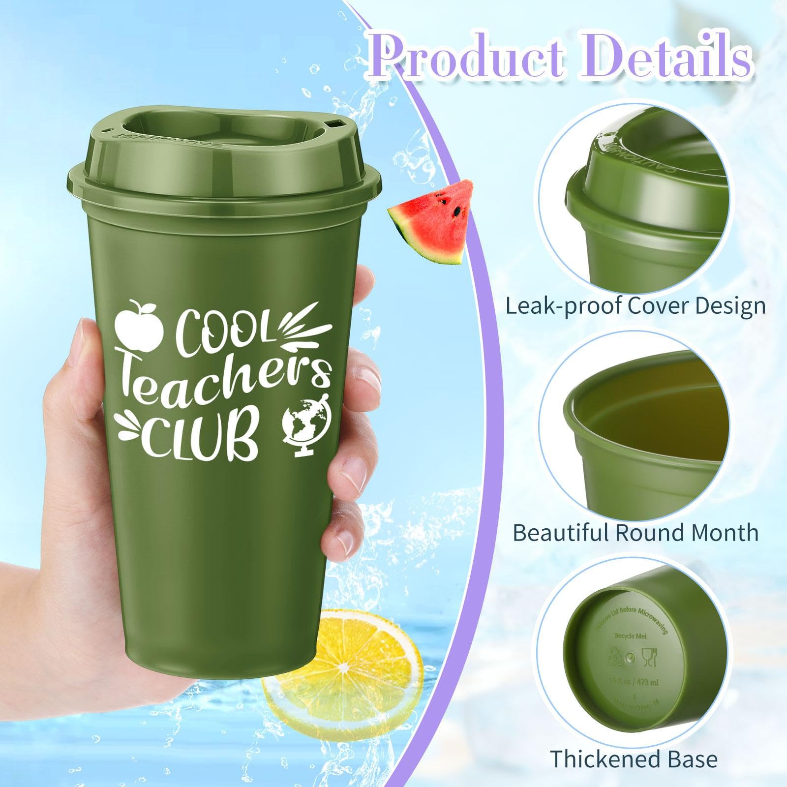 LemonRoad 36 tazze da caffè in plastica con coperchio, cannuccia, quaderni e penna, per insegnanti, festa degli insegnanti, set regalo di ringraziamento per consulente mentore (desiderio