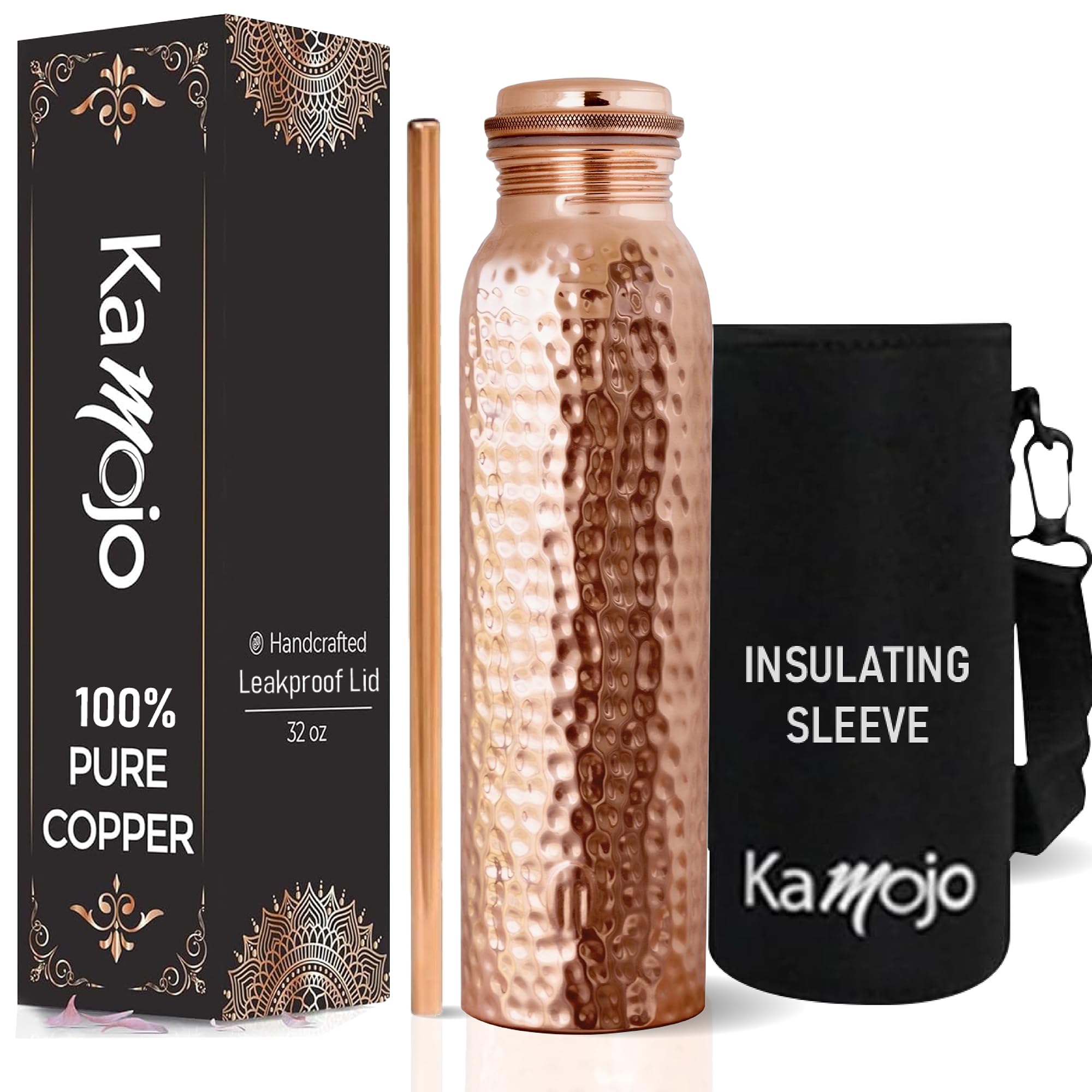 Kamojo Hammered Pure Copper Water Bottle