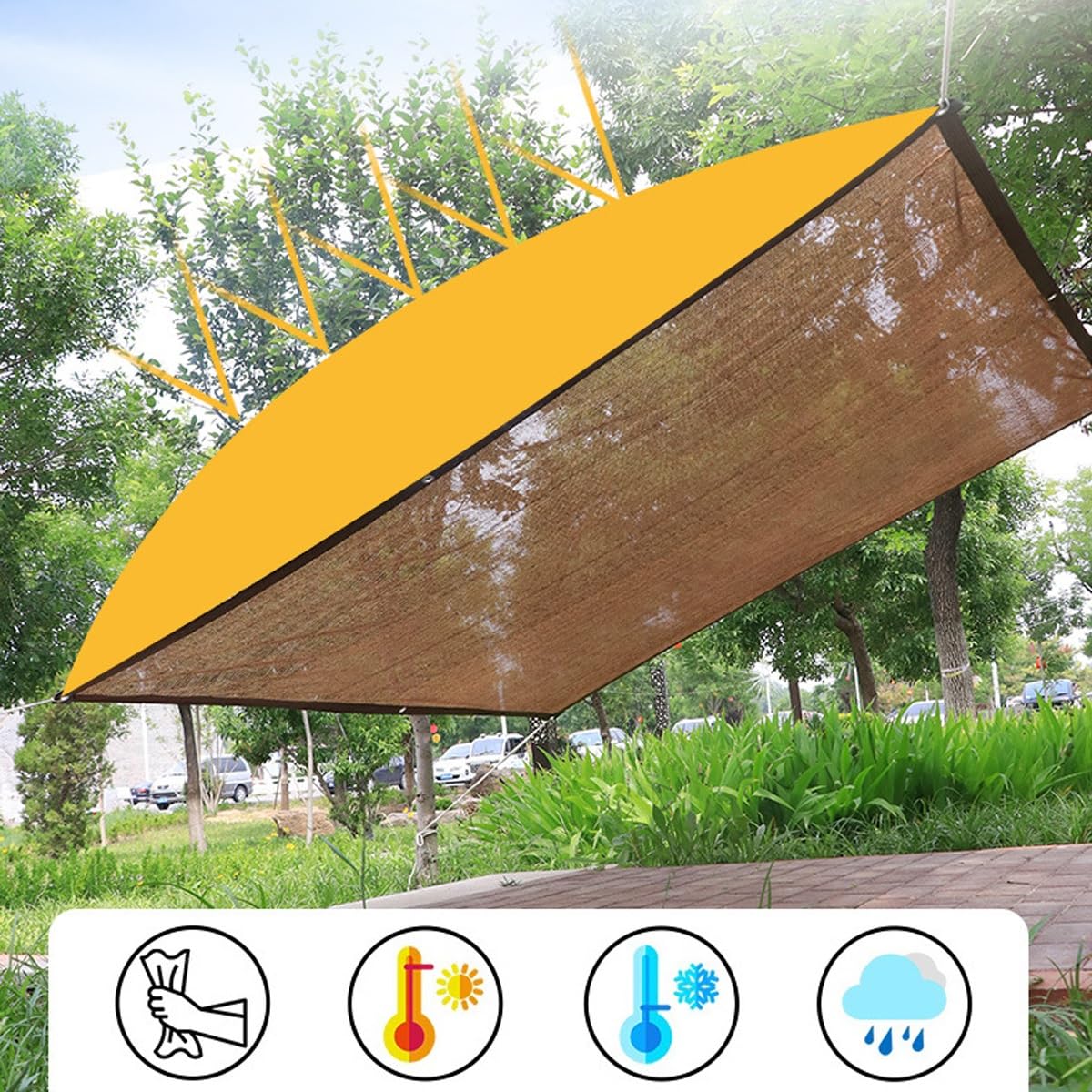 XANAYXWJ Toldo para pérgola para Exteriores, Tela Permeable al Agua con Bloqueo UV para Patio, cochera y jardín, Cubierta de toldo Transpirable (9,8 x 39 pies)