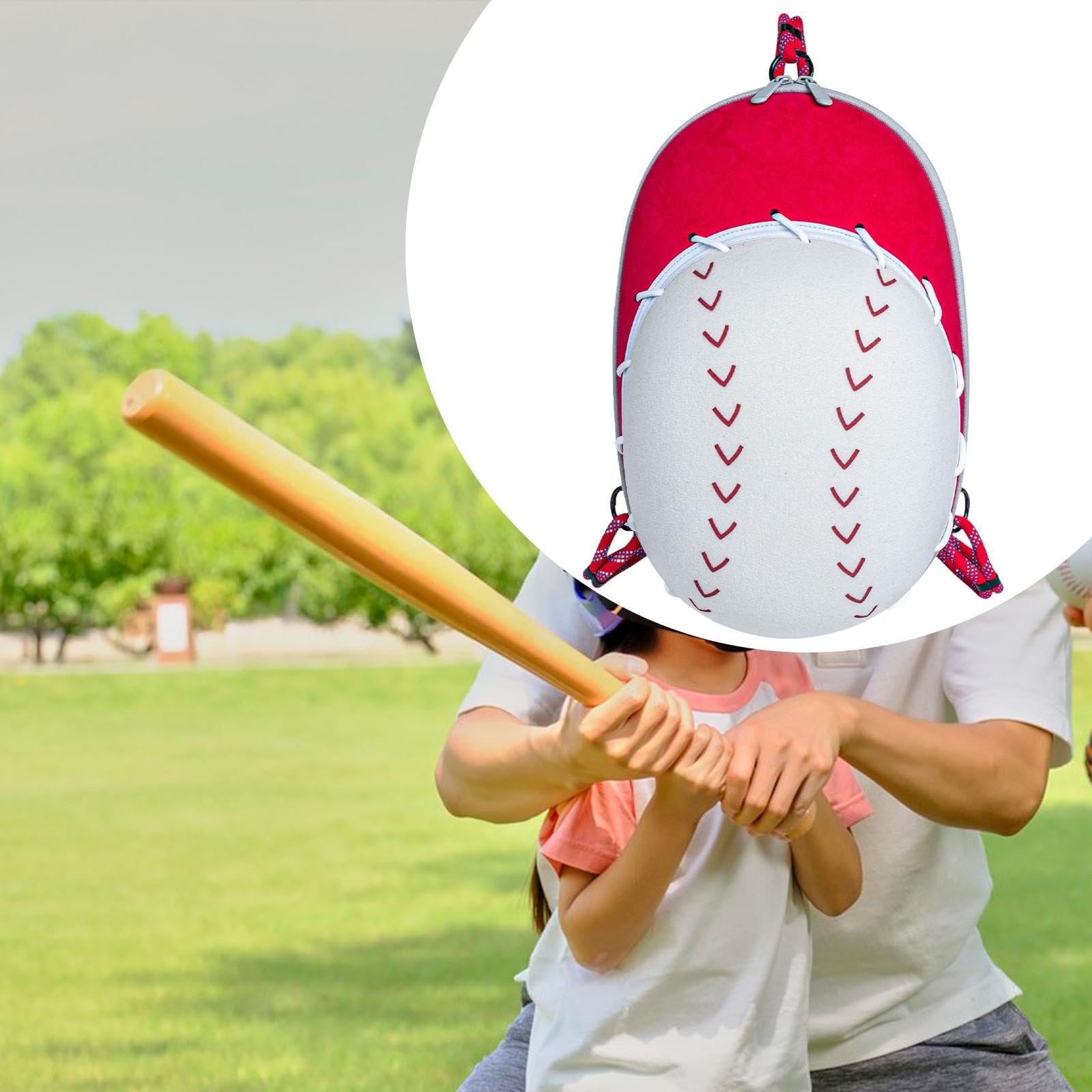 Tachiuwa Hard Hat Case for Baseball Caps Carrier Holder Practical Hat Travel Case, Red