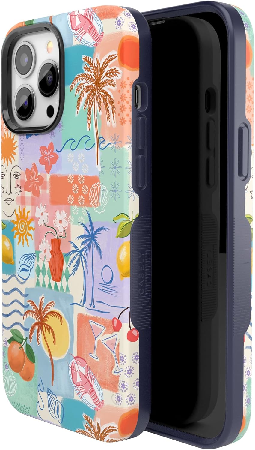 Casely iPhone 13 Pro Max Case | Tropical Heat | Beachy Collage | Bold Protective Design | Compatible with MagSafe