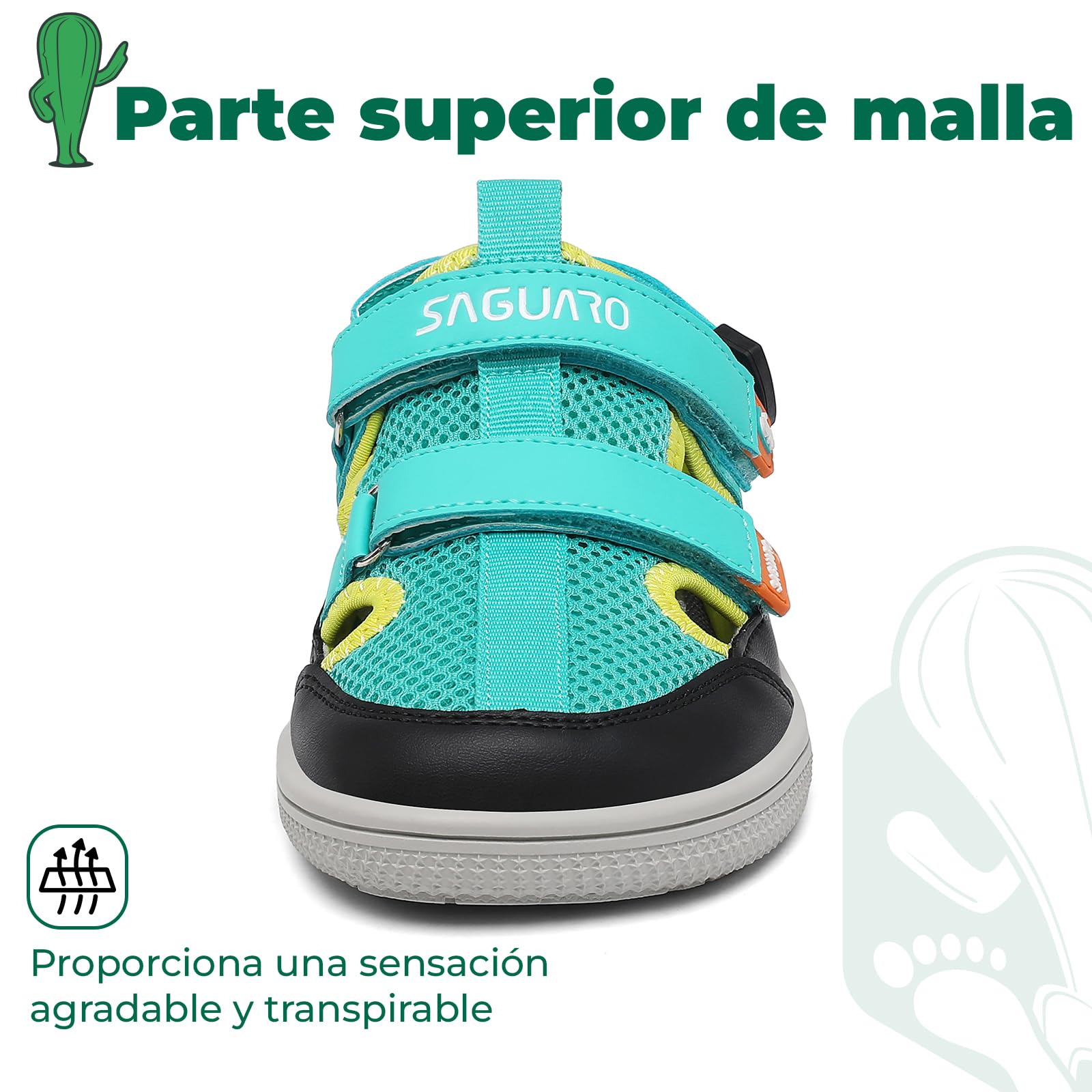 SAGUARO Niño Sandalias Barefoot Cangrejeras - Puntera Cerrada & Puntera ancha, 25-36