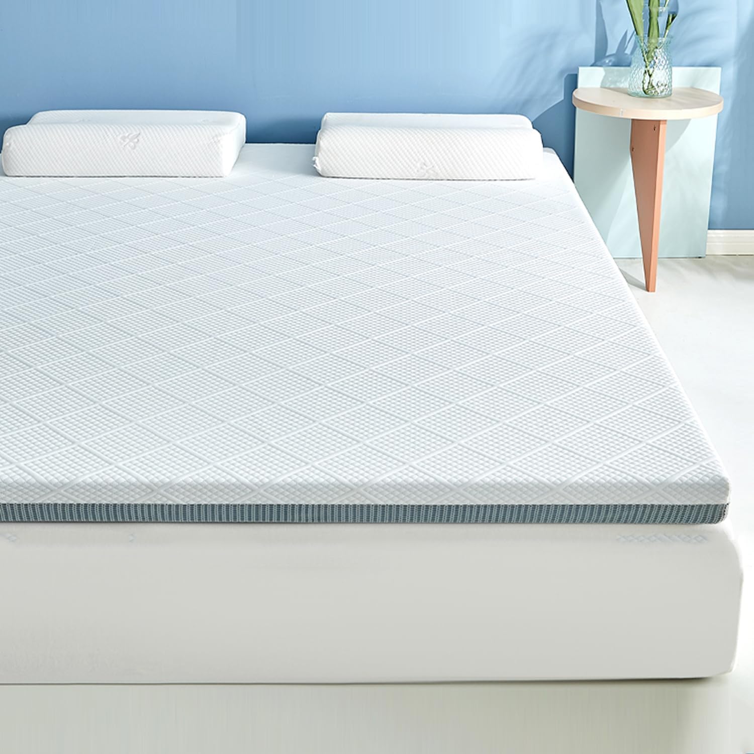 Amazon｜Generic ゲルマットレスパッドツイン、低反発マットレストッパークイーン、キングサイズの冷却ジェルマットレスパッドカバー