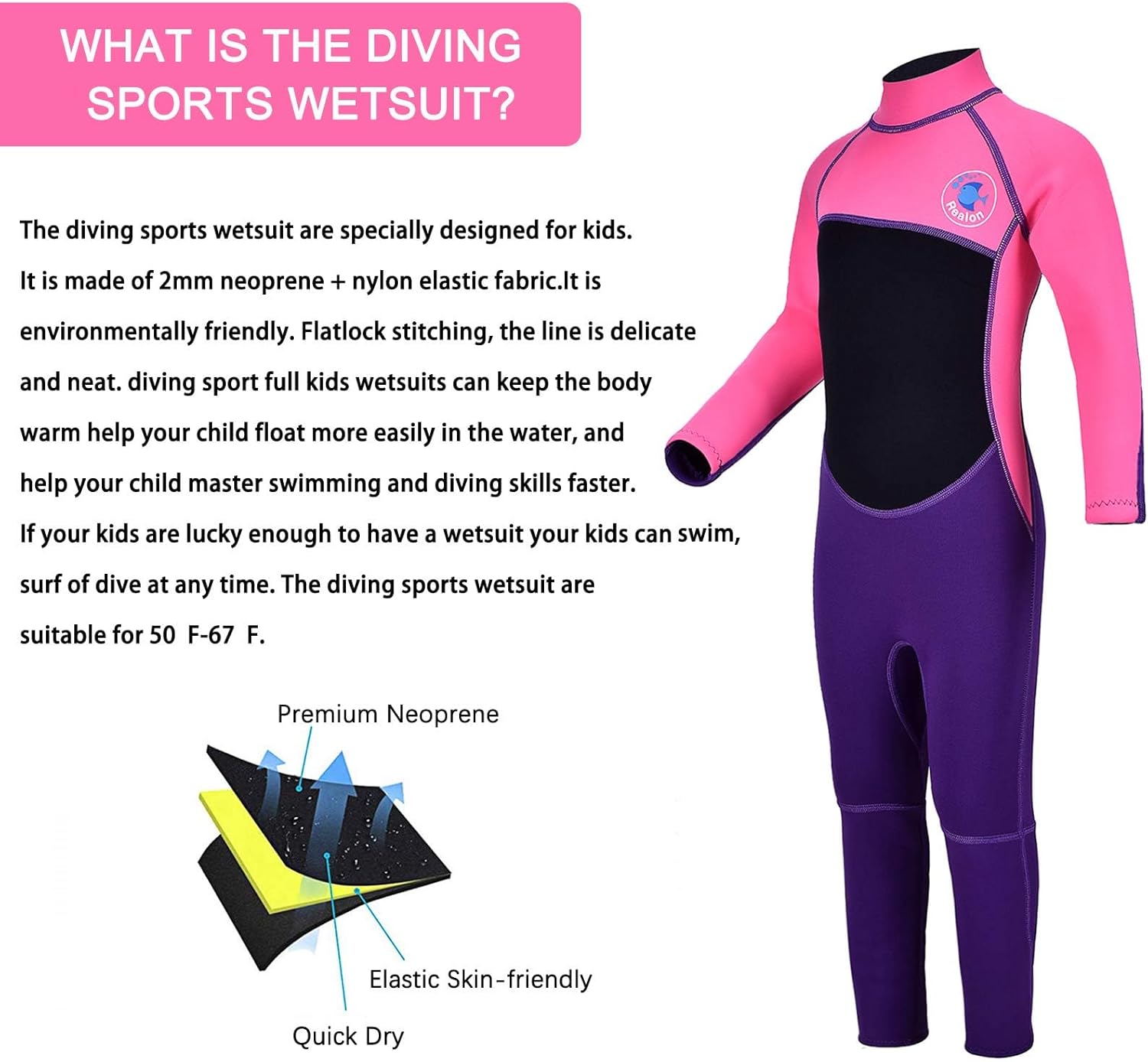 Kids Full Wetsuit Toddler Boys Girls and Youth 2.5mm 3mm Neoprene Child Wet Suit Back Zipper Thermal Swimsuits for Diving Surfing Swimming Water Sprot - Image 3