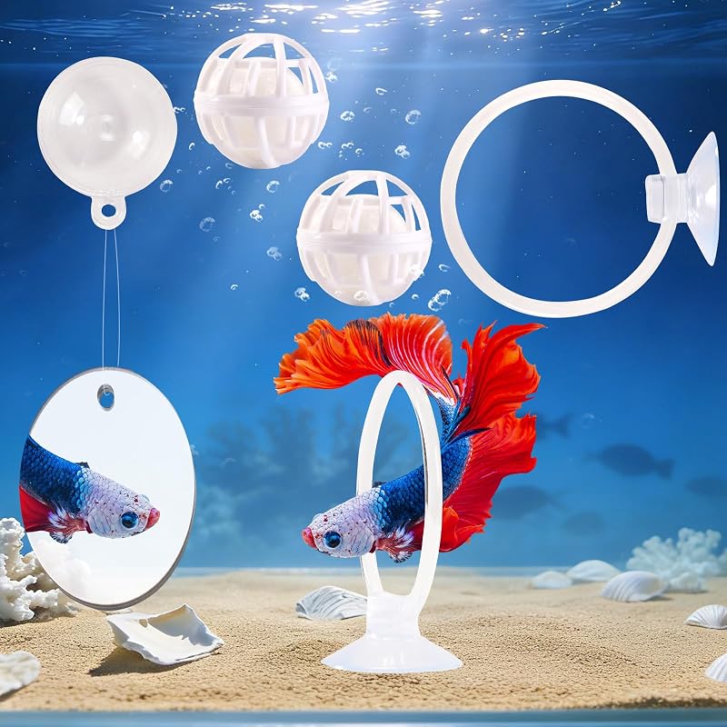 Brinquedo para Peixe Betta com Anel de Alimentação, Espelho e Bola Flutuante Swirge Sw-55