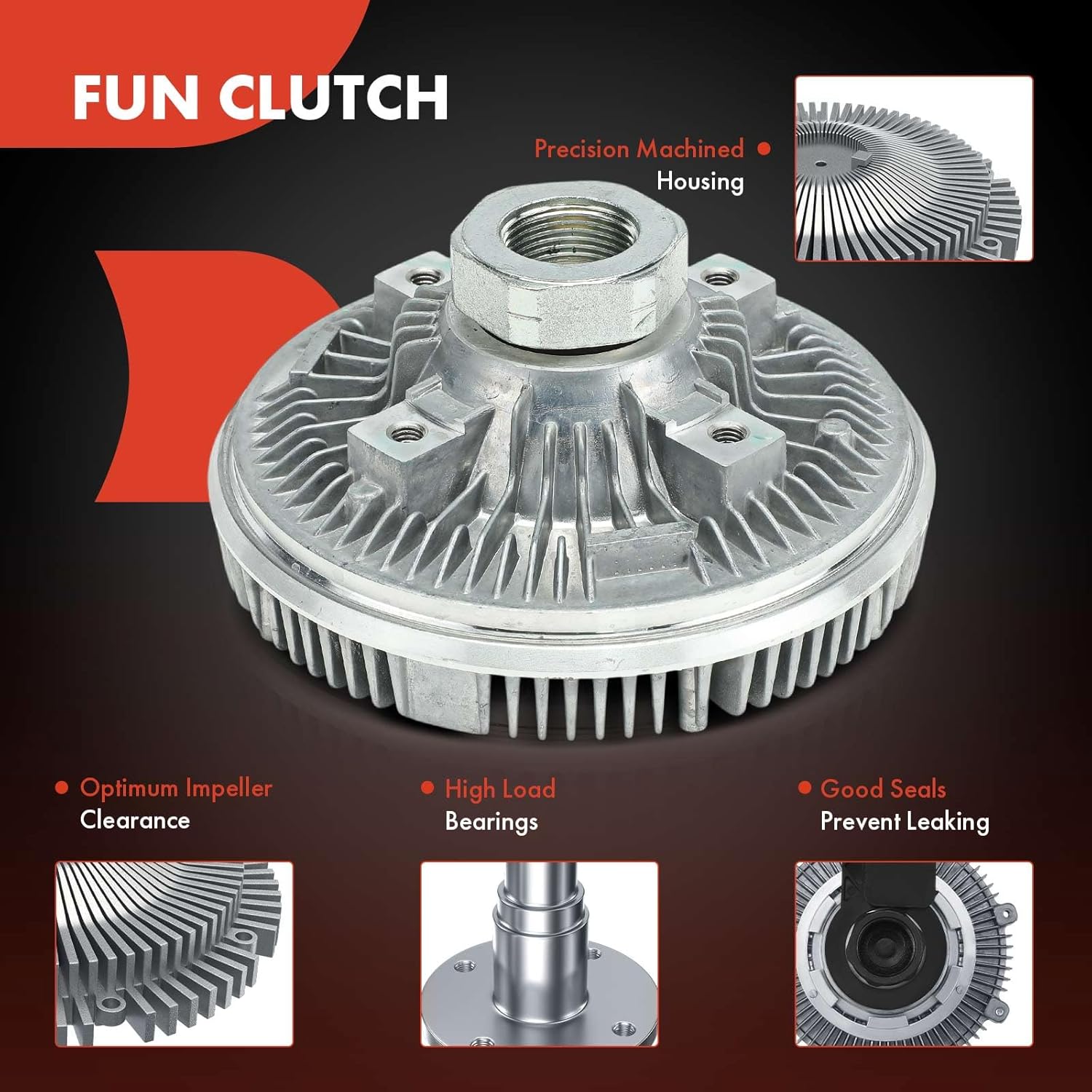 A-Premium Engine Cooling Fan Clutch Compatible with Ford Tractors 5640 6640 7740 7840 8240 8340 & New Holland Tractors T6010 T6020 T6030 T6050 T6070T6.120 T6.140, TM120 TM130 TM140 TM155 TM175 TM190