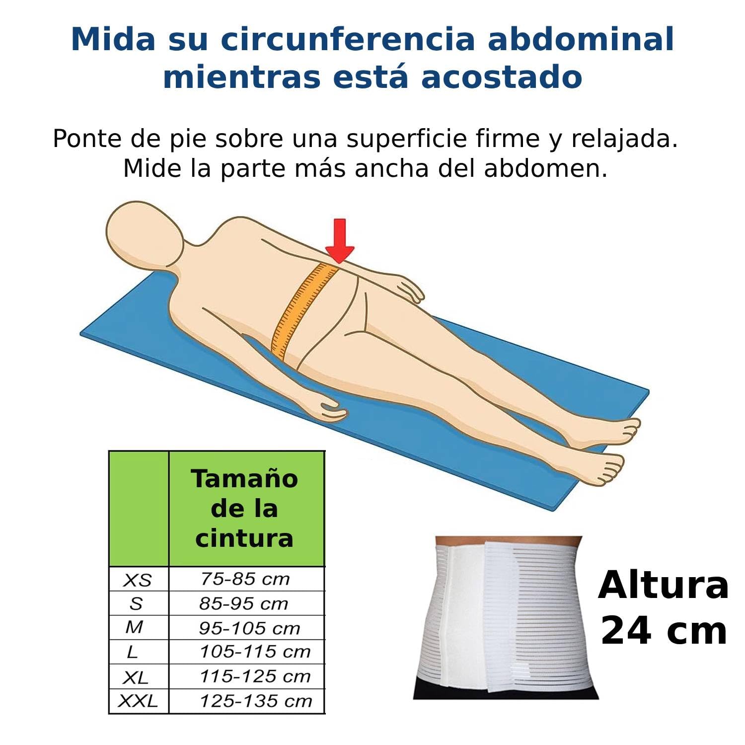 Cinturón para hernia umbilical Faja abdominal para hernia umbilical Faja ortopédica unisex de contención operación H24 (Negro, L)