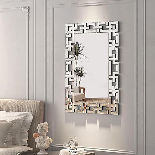 Miniatura 2 de KOHROS Espejos decorativos grandes de pared, espejo moderno veneciano griego para sala de estar, dormitorio, entrada, 23.6 x 35.4 pulgadas