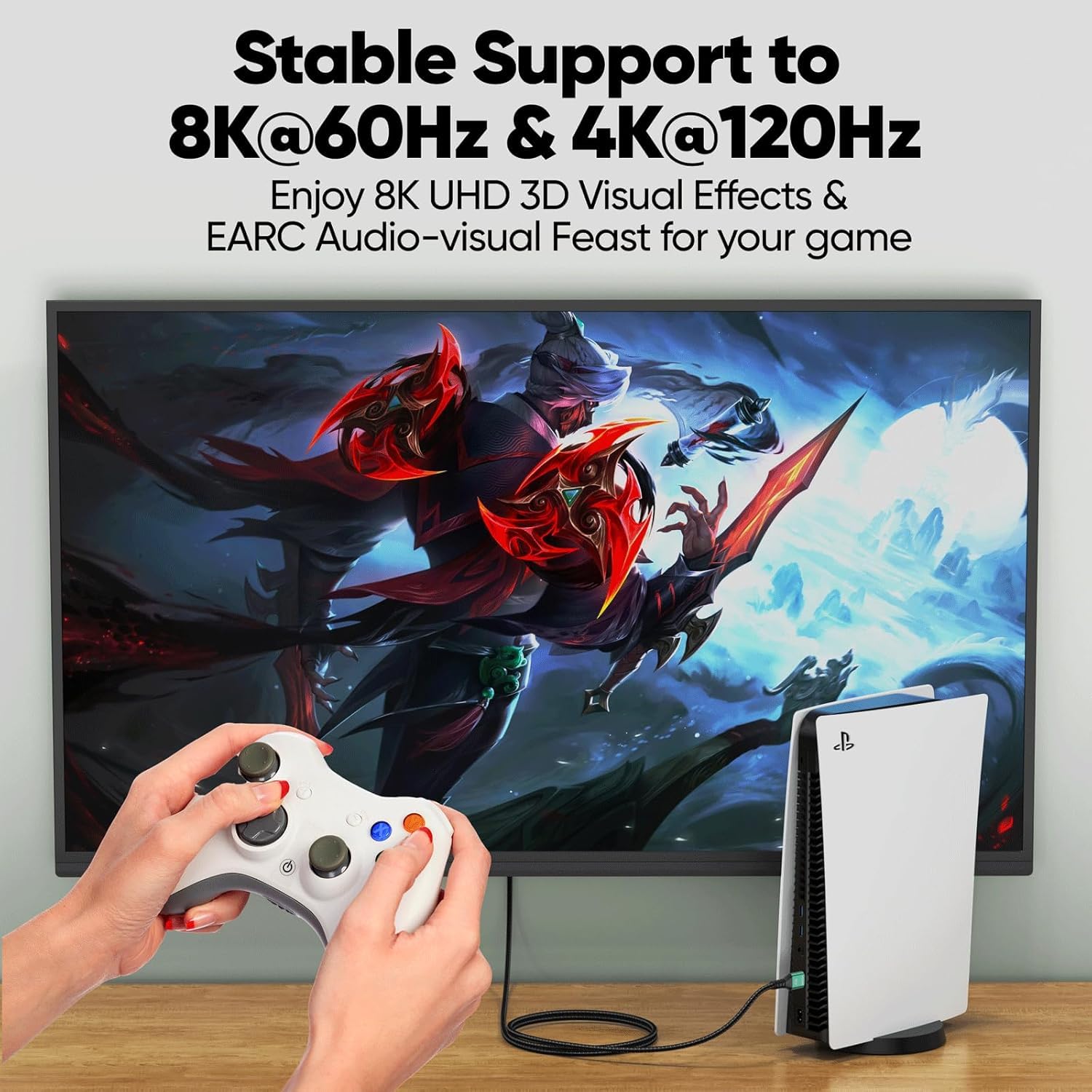 Paquete de 20 cables HDMI de 6.6 pies, cable HDMI 2.1 8K a granel ultra alta velocidad 48Gbps 8K @60Hz, 4K @120Hz cable HDMI trenzado eARC, HDR10, HDCP2.2 y 2.3 para PS5/PS4, Roku TV, monitor, HDTV