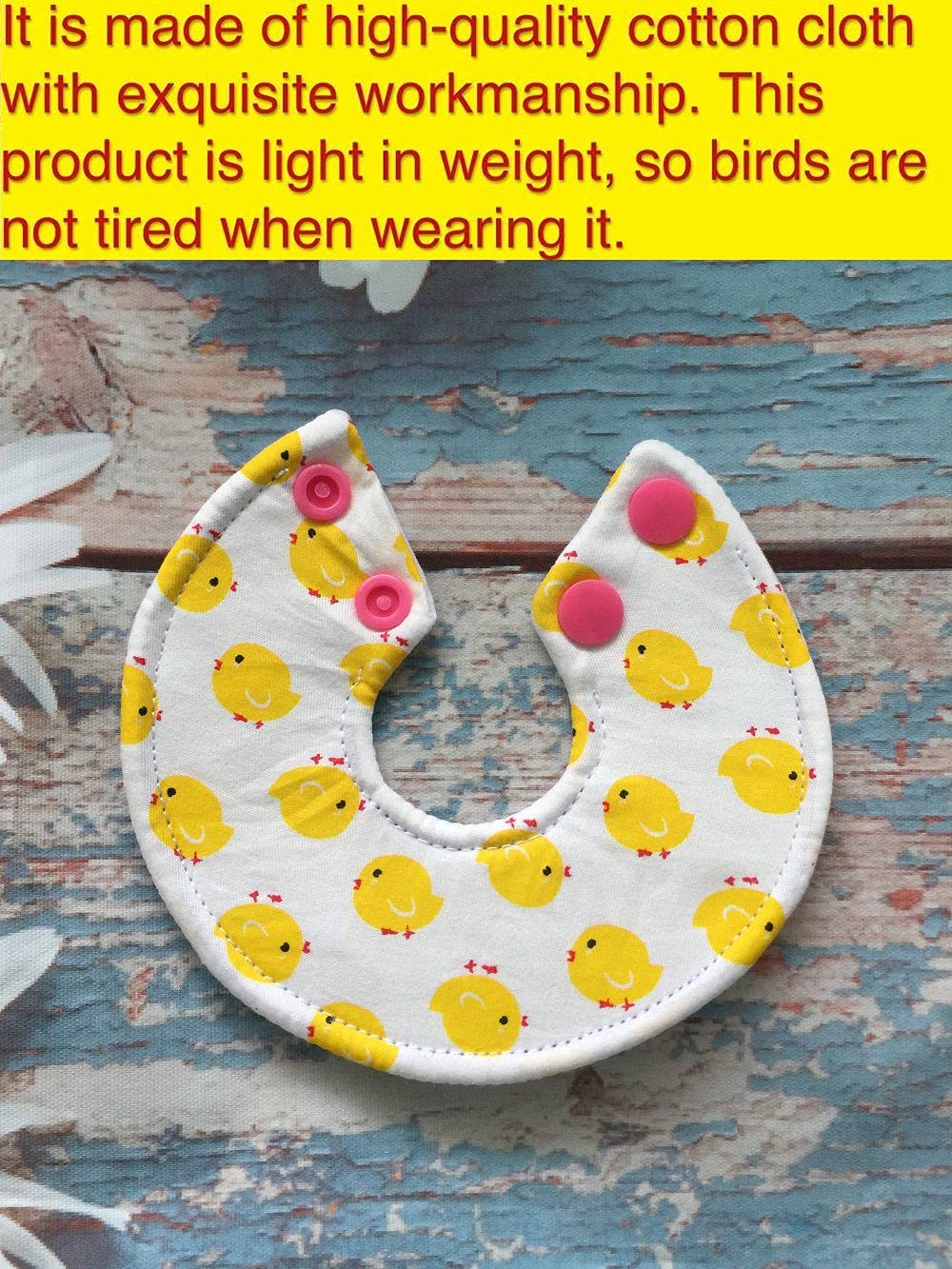 Bird Collars,Adjustable Recovery Collar Parrot Elizabeth Collar for Feather Plucking Feather Protector Shield with Soft Padded Cotton Neck Cone Anti-bite Anti-Licking Wound Healing (L,Yellow Chick)