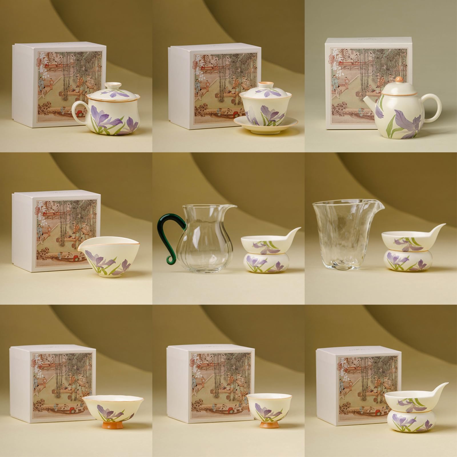 Beżowy glazurowany ceramiczny zestaw do herbaty zestaw domowy biuro herbaciarnia gościnność - kubek biurowy [pudełko]