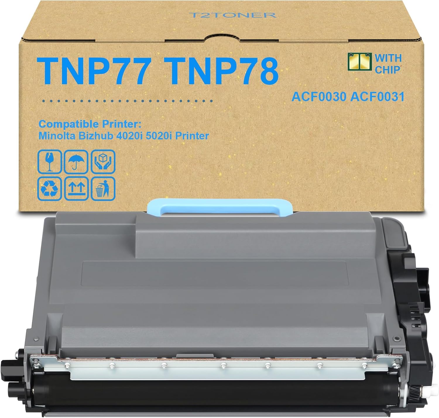 TNP77 TNP78 TNP-77 TNP-78 Black Toner Cartridge Remanufactured ACF0031 ACF0030 Replacement for Konica Minolta Bizhub 4020i 5020i Printer