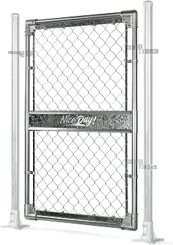 3x4FT31.5"W x 47.2"H Heavy Duty Galvanized Steel Chain Link Gate, Durable Outdoor Fence Gate Easy Installation for BackyardGardenPet Yard