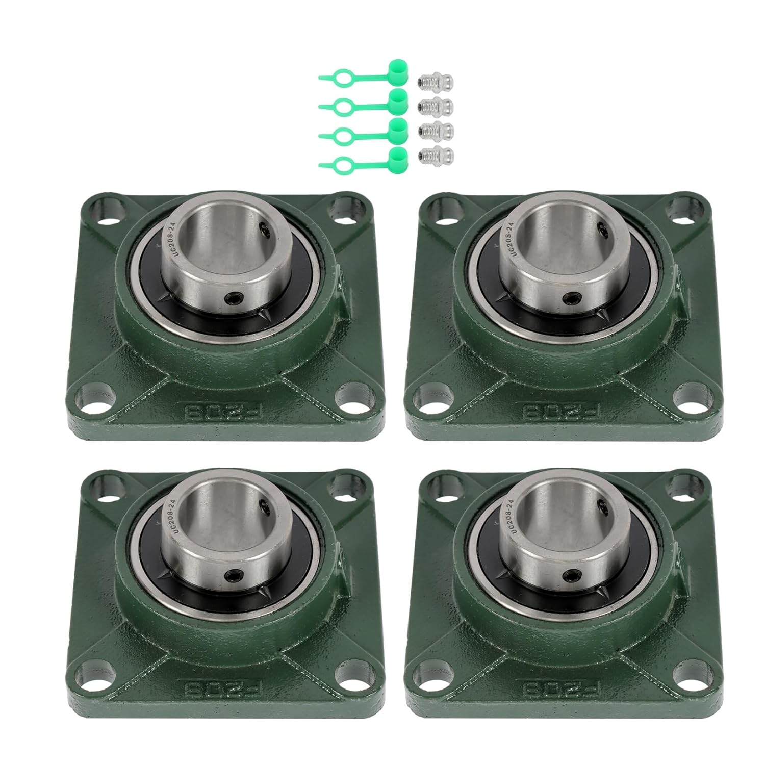 findmall UCF208-24 Pillow Block Bearing 1-1/2" 4-Bolt with Seat Bearing, 4 PCS Heavy Duty Self-Aligning