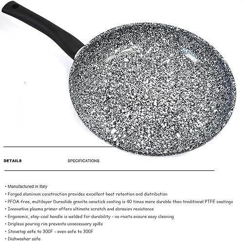 Miniatura 3 de HESND pdg Sartén de copo de nieve con revestimiento de cerámica sartén antiadherente sartenes para carne de huevo olla de inducción