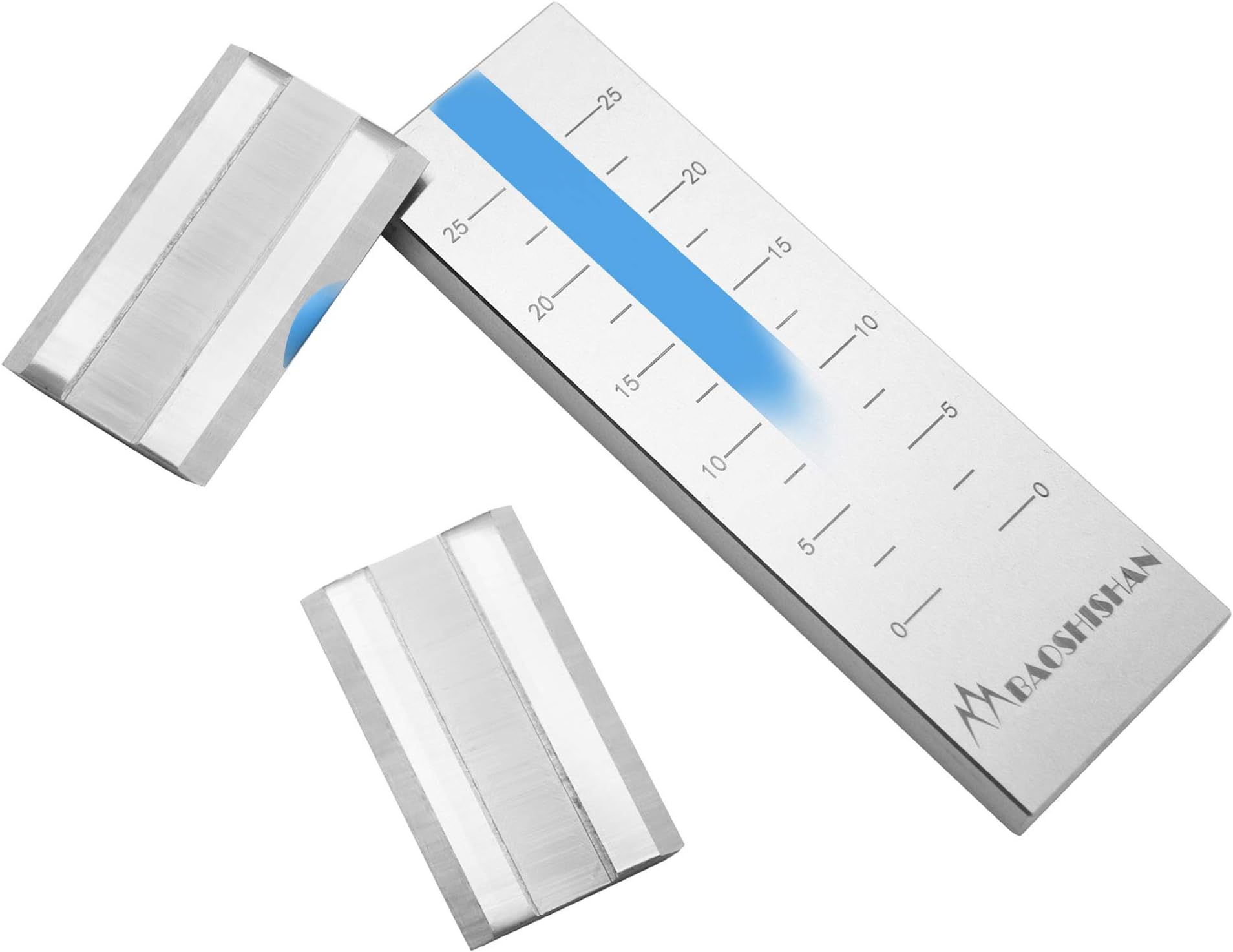 BAOSHISHAN 0-25um Grindometer Stainless Steel Fineness Gauge ISO Standard Single Groove with 2 Scrapers, Storage Case, 25μm/50μm/100μm/150μm Available (25μm)